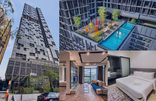 Accommodation building and swimming pool in Malaysia
